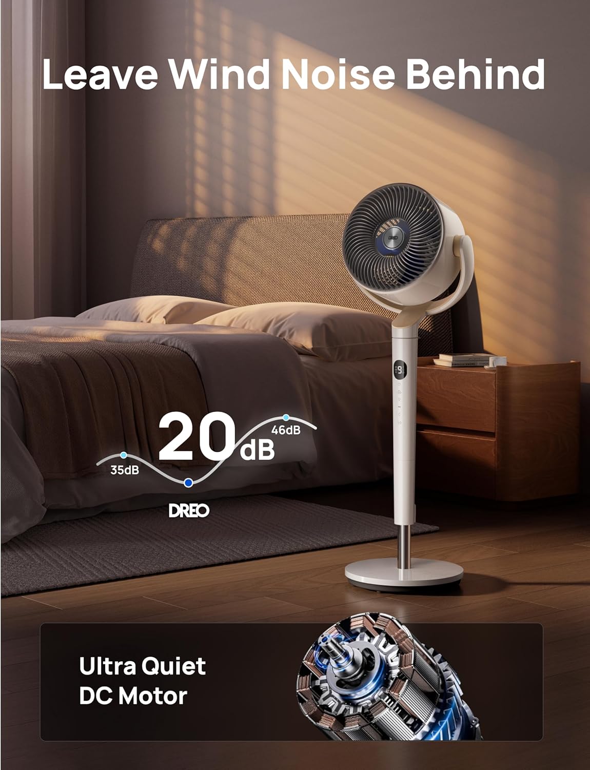 Dreo Smart Fan 120° +120° Omni-Directional Oscillating Fans Pedestal Fan Floor Fans