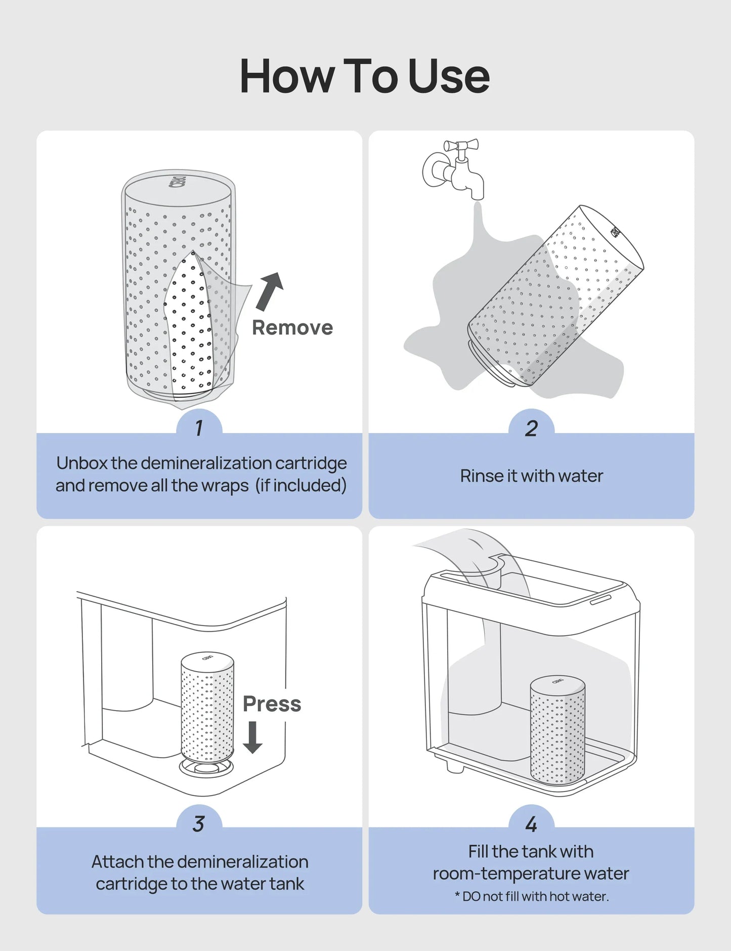 Demineralization Cartridge for Humidifiers - 3-Pack, Compatible with Dreo Humidifiers HM512S/713/713S/717S - DREO
