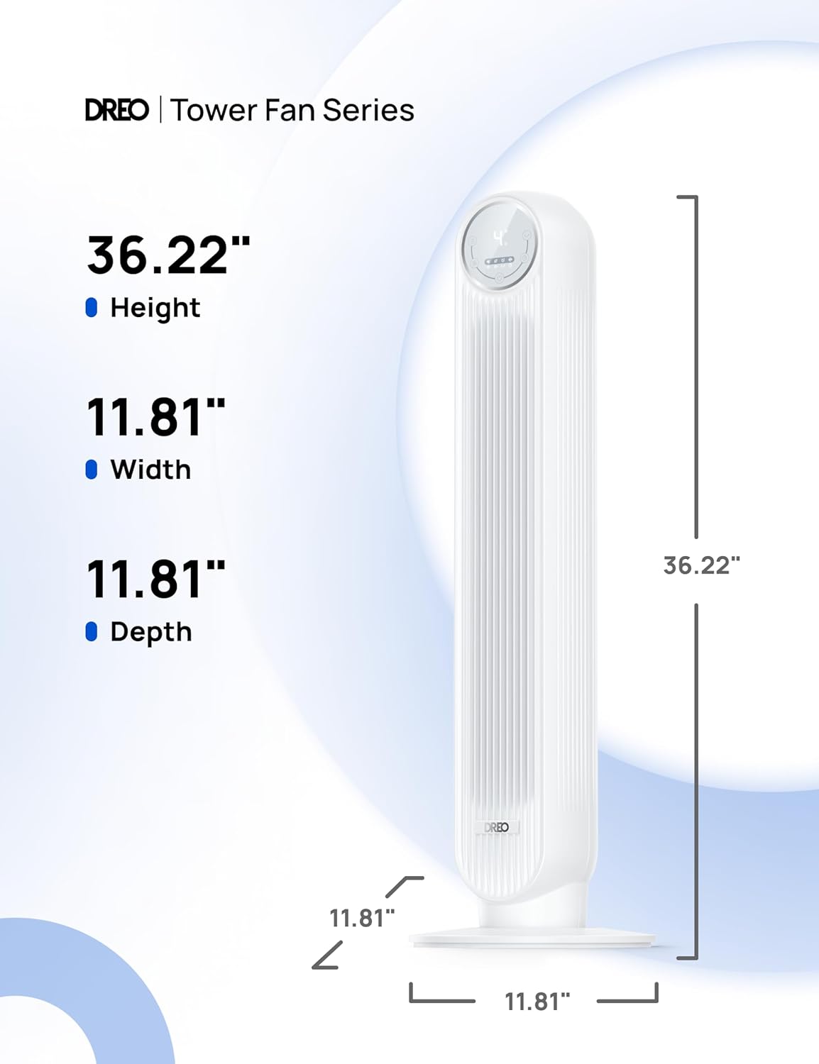 Dreo Nomad One Tower Fan Floor Fan Bladeless Standing Fan