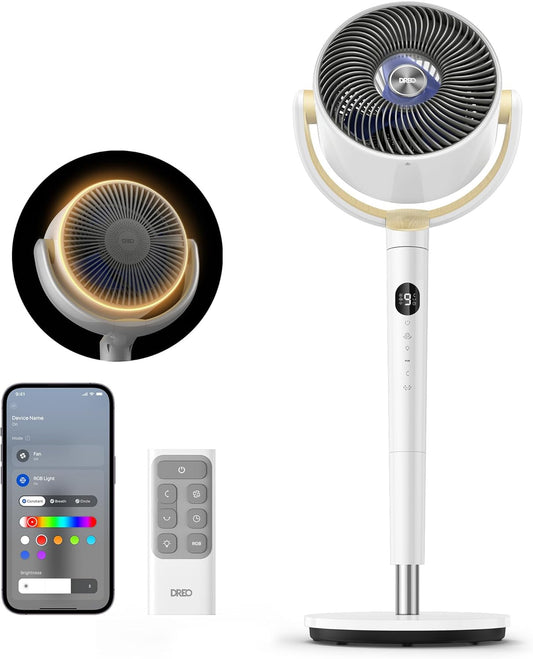 Dreo Smart Fan 120° +120° Omni-Directional Oscillating Fans Pedestal Fan Floor Fans