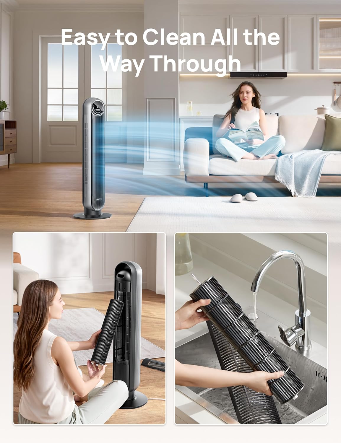 Dreo Nomad One Tower Fan Floor Fan Bladeless Standing Fan