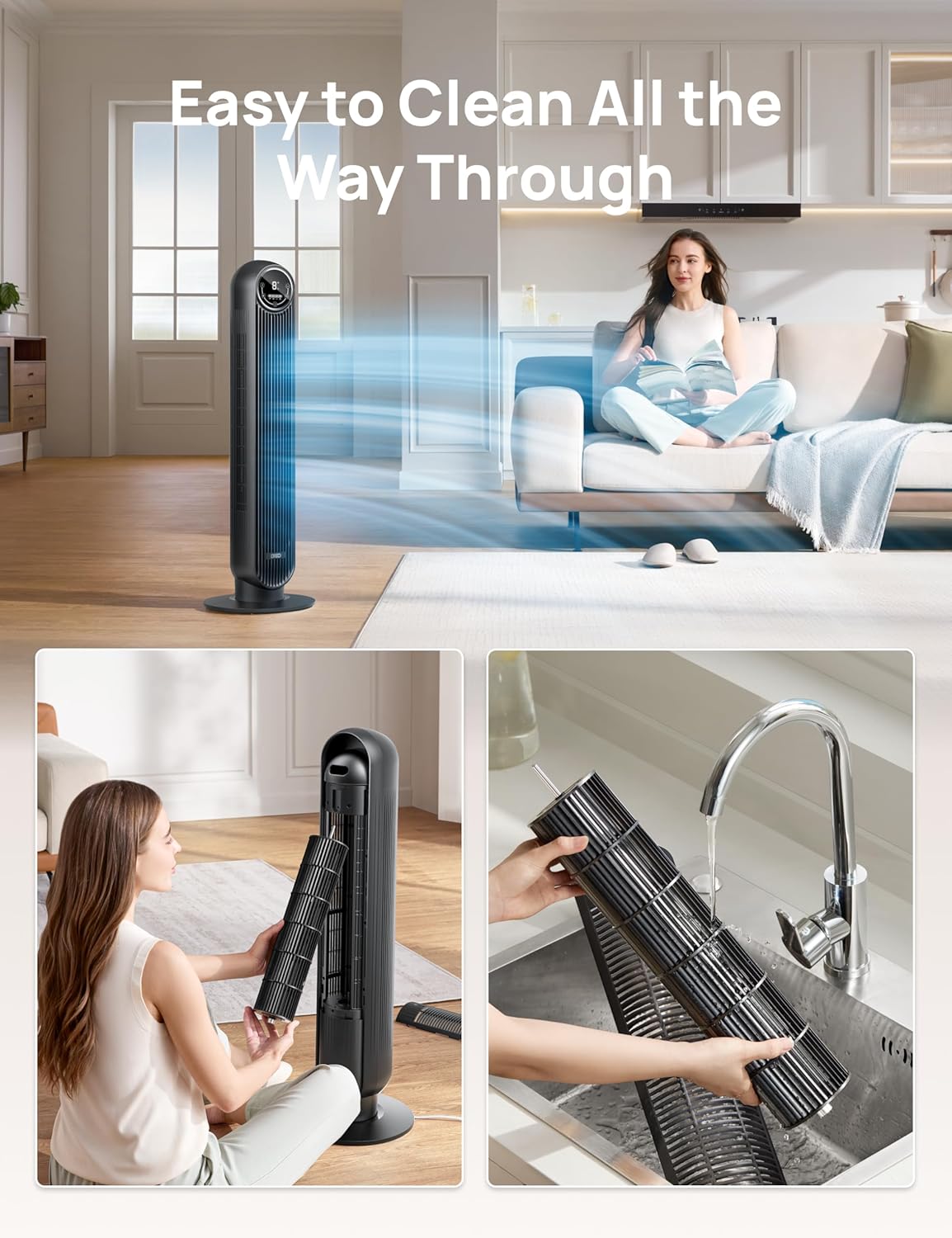 Dreo Nomad One Tower Fan Floor Fan Bladeless Standing Fan