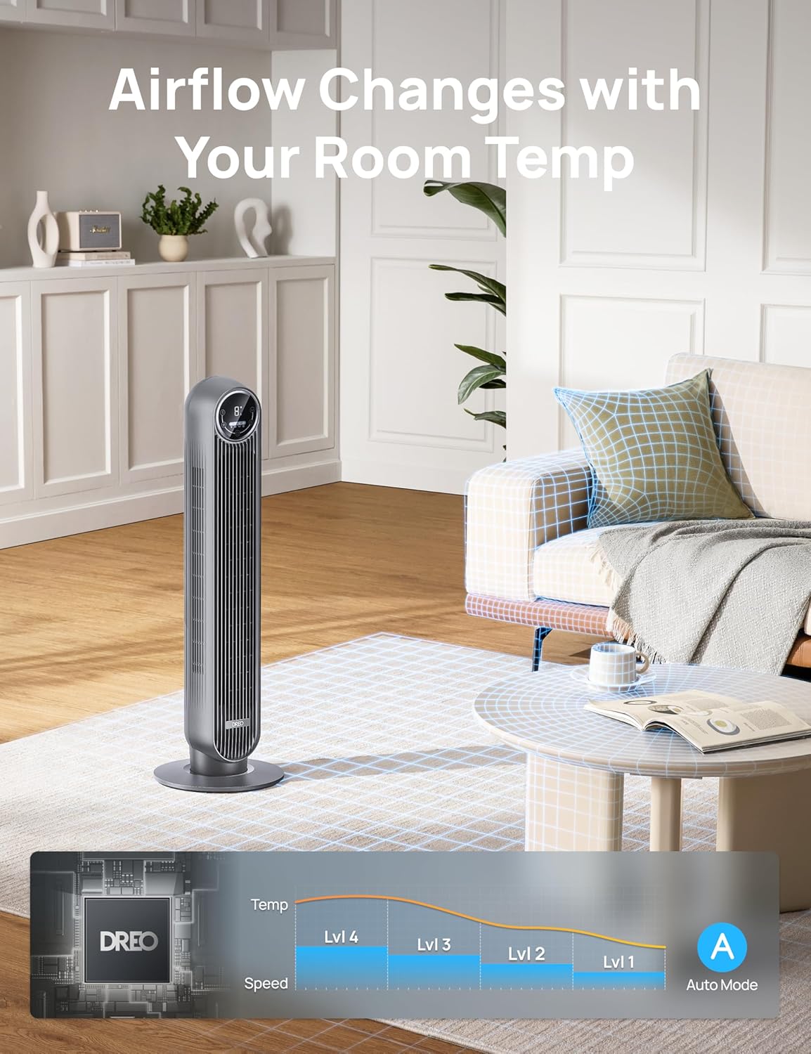 Dreo Nomad One Tower Fan Floor Fan Bladeless Standing Fan