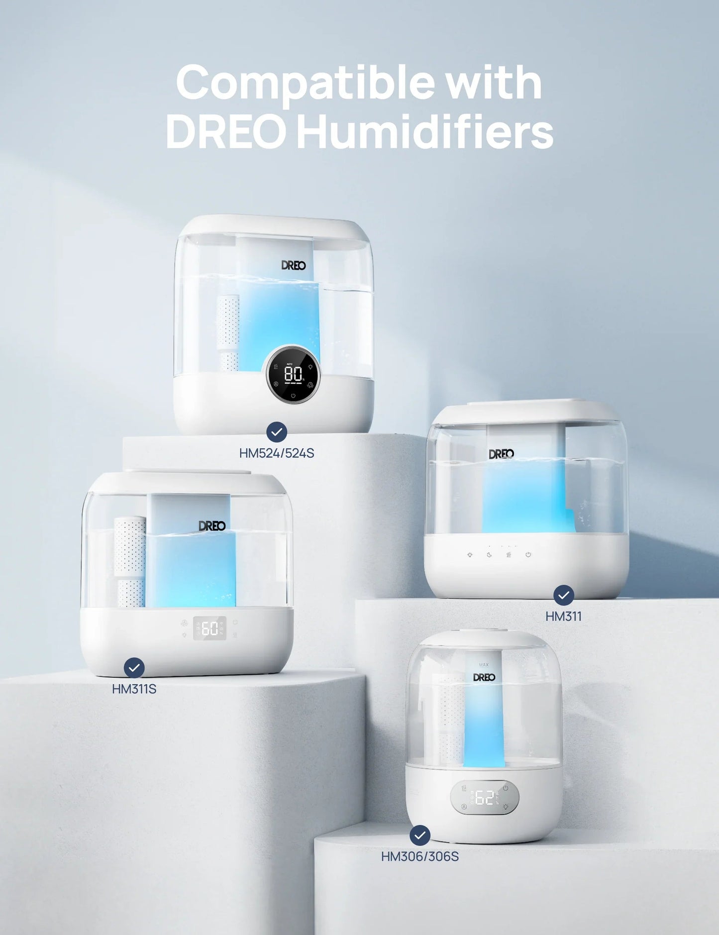 Antibacterial Cartridge - 3-Pack, Compatible with Dreo Humidifiers HM311/311S/524/524S/306 - DREO